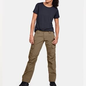 Under Armour Womens Storm Tactical Patrol Cargo Pants in Bayou Tan sz 4 Ripstop